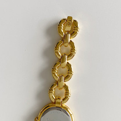 Dior 1990s Round Dial Gold Plated Watch