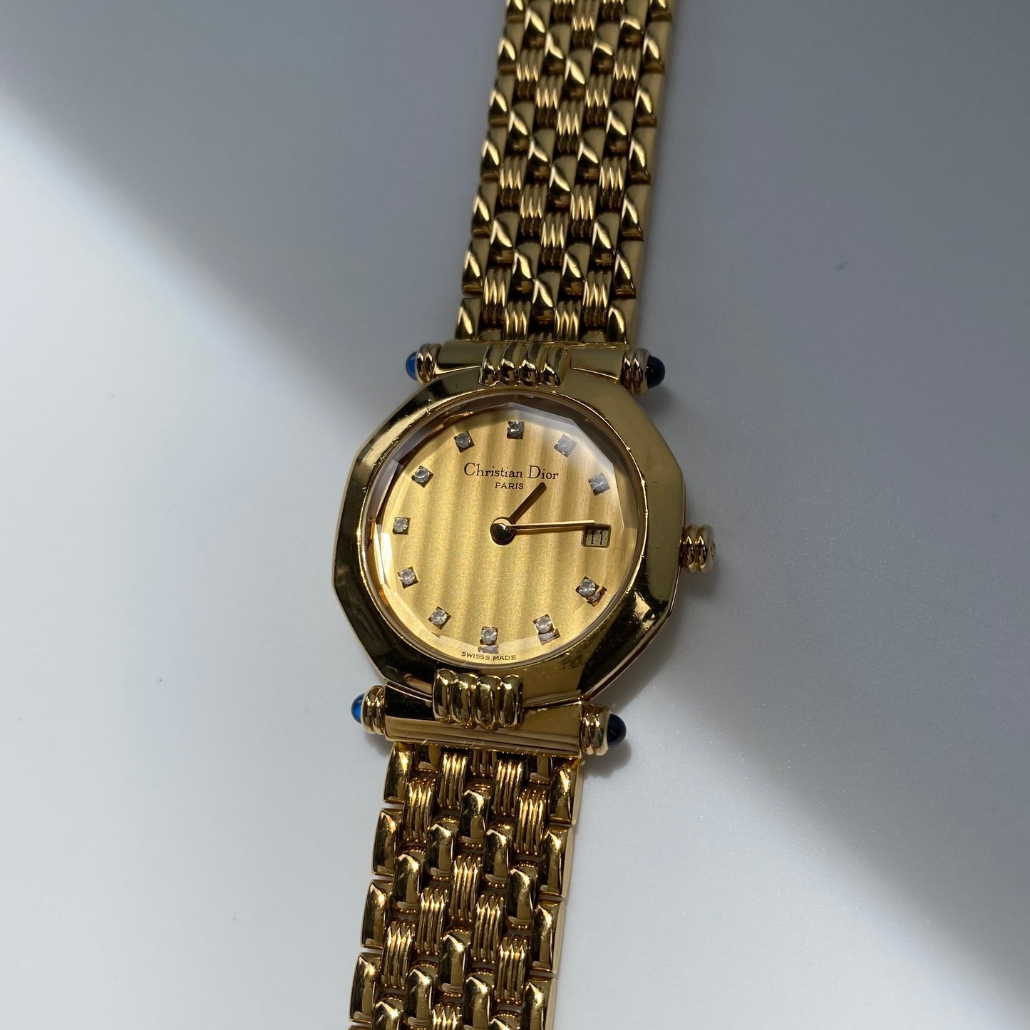 Dior 1990s Octagon Gold Plated Watch