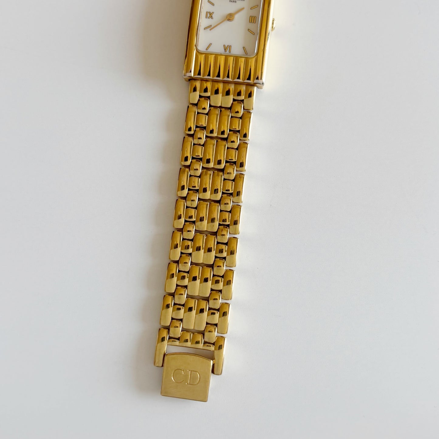 Dior 1990s Tank Gold Plated Watch