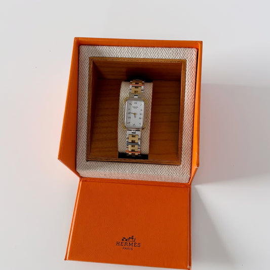 Hermes 1990s Croisier Two Tone Watch (9/5)