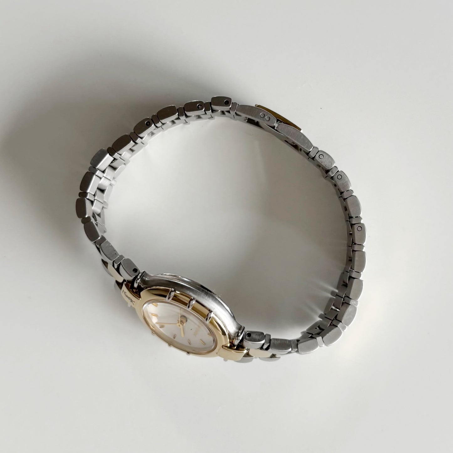 Yves Saint Laurent 1990s Round Dial Two Tone Watch