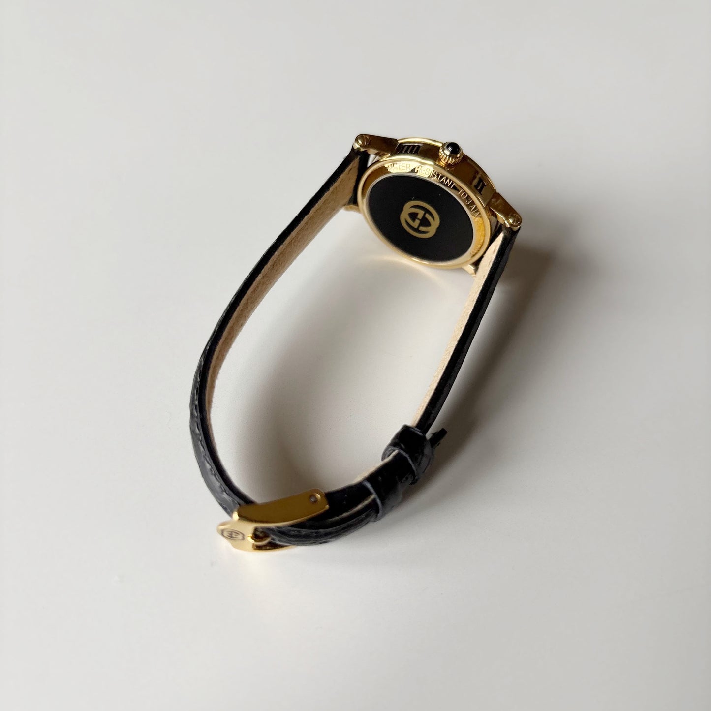 Gucci 1990s Date Round Dial Gold Plated Watch