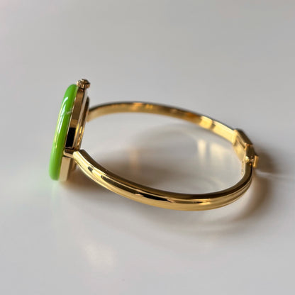Gucci 1990s Interchangeable Bezel Gold Plated Bangle Watch with 12 bezels, case