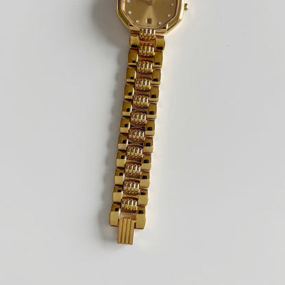 Dior 1990s Octagon Gold Plated Watch