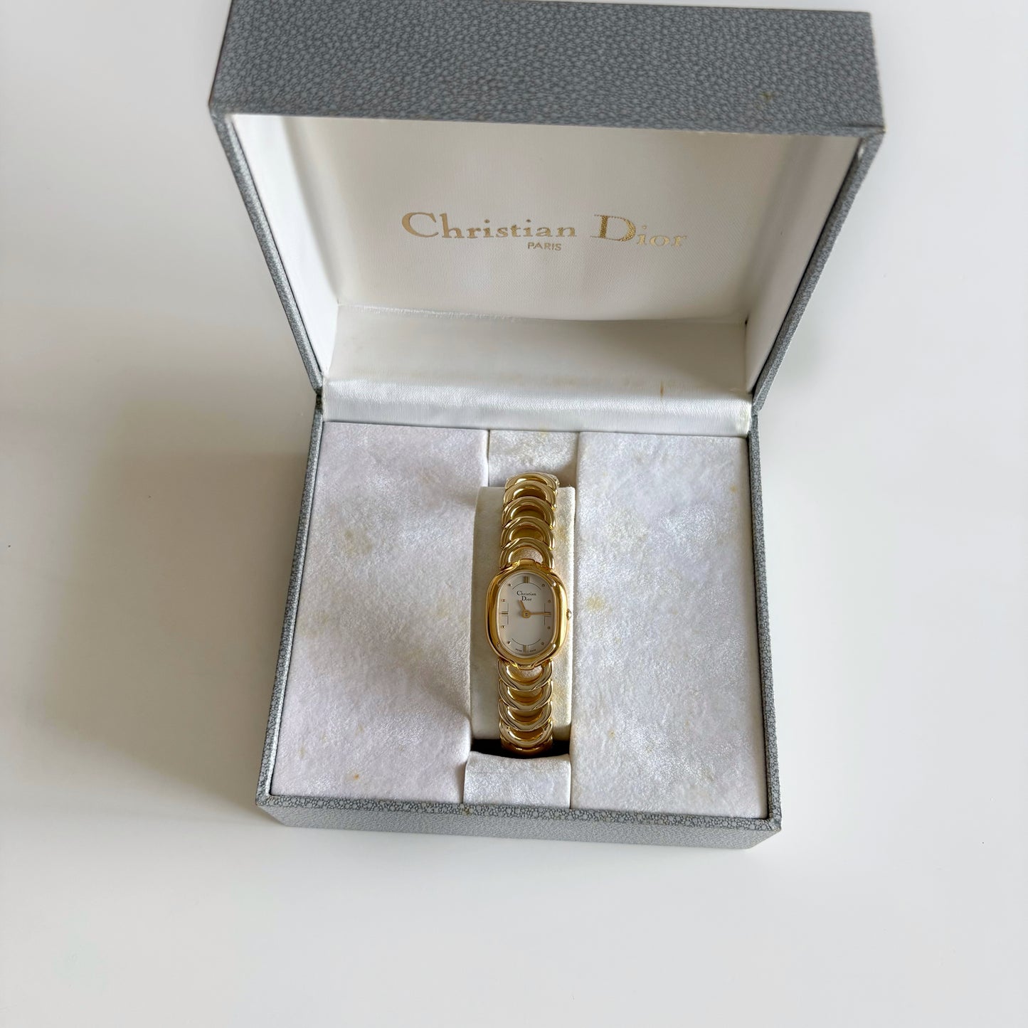 Dior 1990s Oval Gold Plated Watch