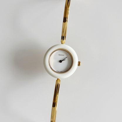 Gucci 1990s Interchangeable Bezel Gold Plated Watch with 12 bezels, case (Small)