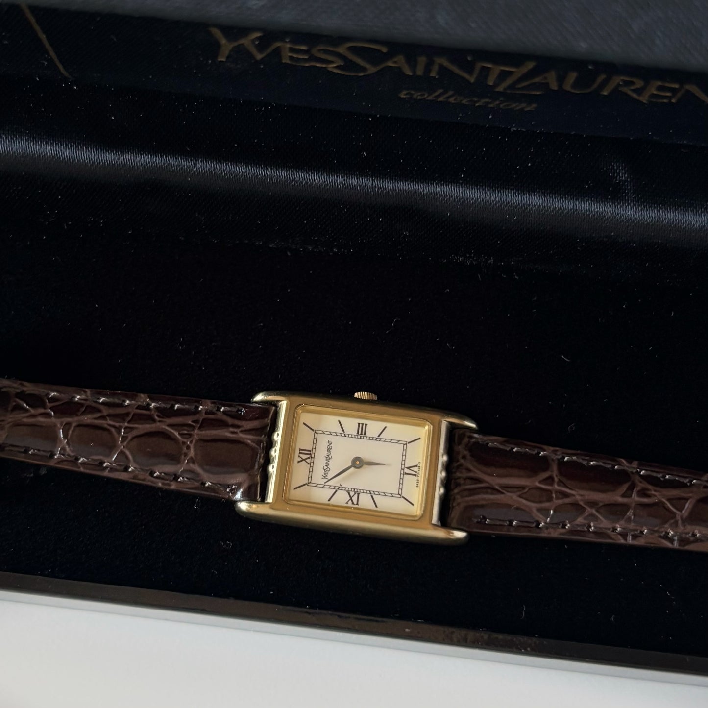 Yves Saint Laurent 1990s Tank Gold Plated Watch