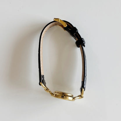 Gucci 1990s Seashell Dial Gold Plate Horsebit Watch