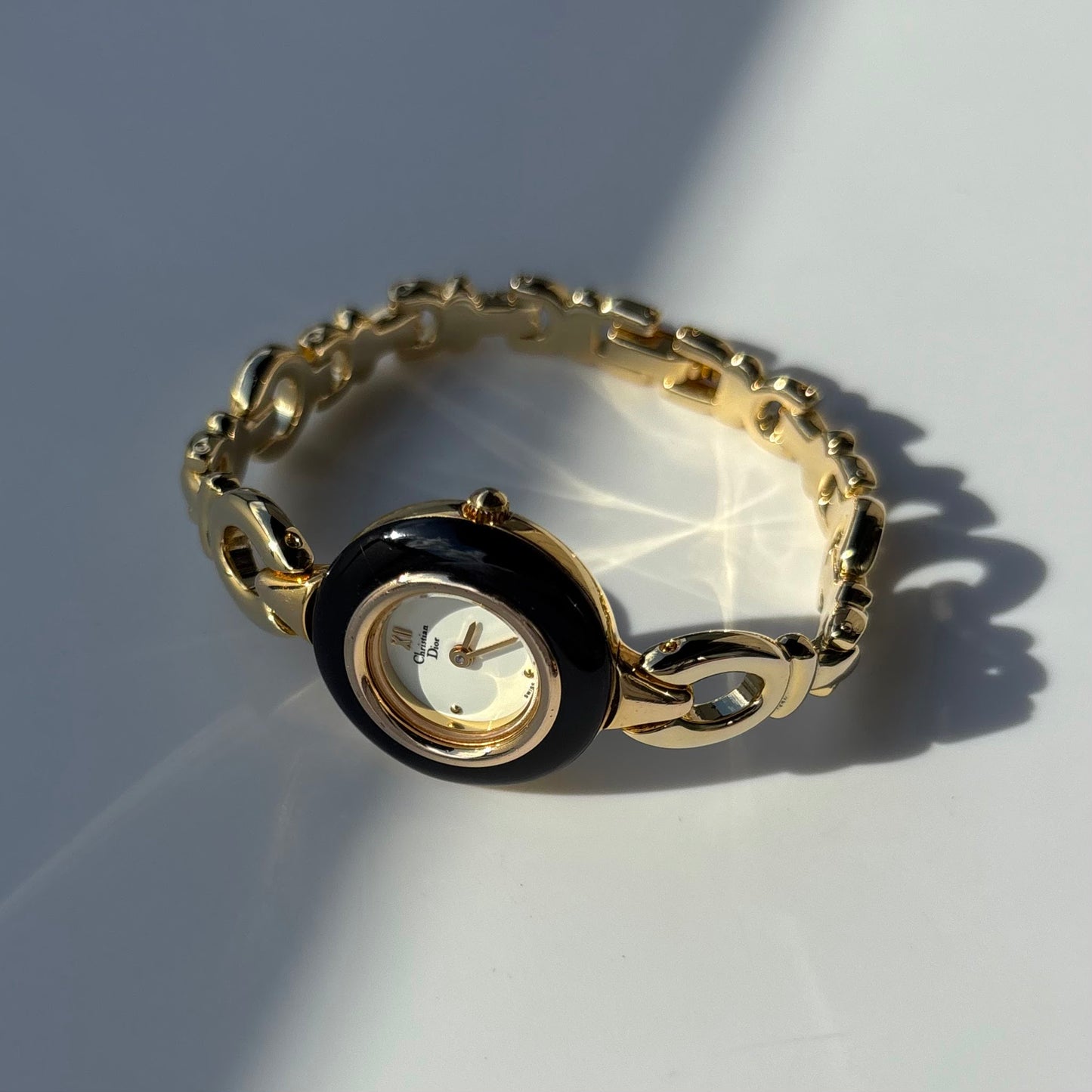 Dior 1990s Interchangeable Bezel Gold Plated Watch