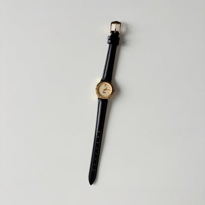 Celine 1980s Round Dial Gold Plated Watch