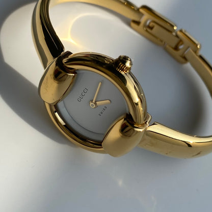 Gucci 1990s Gold Plated Bangle Watch