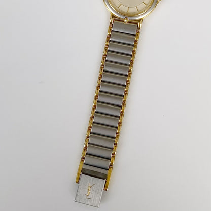 Yves Saint Laurent 1990s Two Tone Round Watch