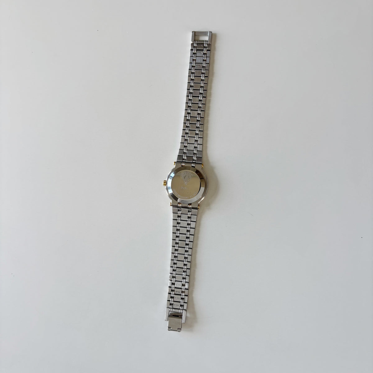 Gucci 1990s Date Round Dial Two Tone Gold Plated Watch