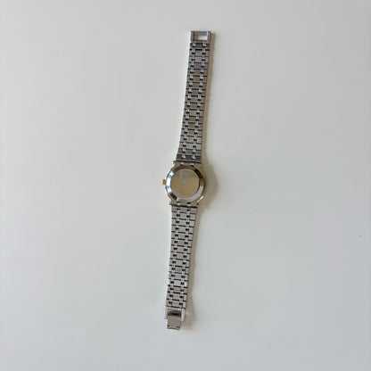 Gucci 1990s Date Round Dial Two Tone Gold Plated Watch