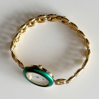 Gucci 1990s Interchangeable Bezel Gold Plated Watch with 6 bezels, case (167mm)