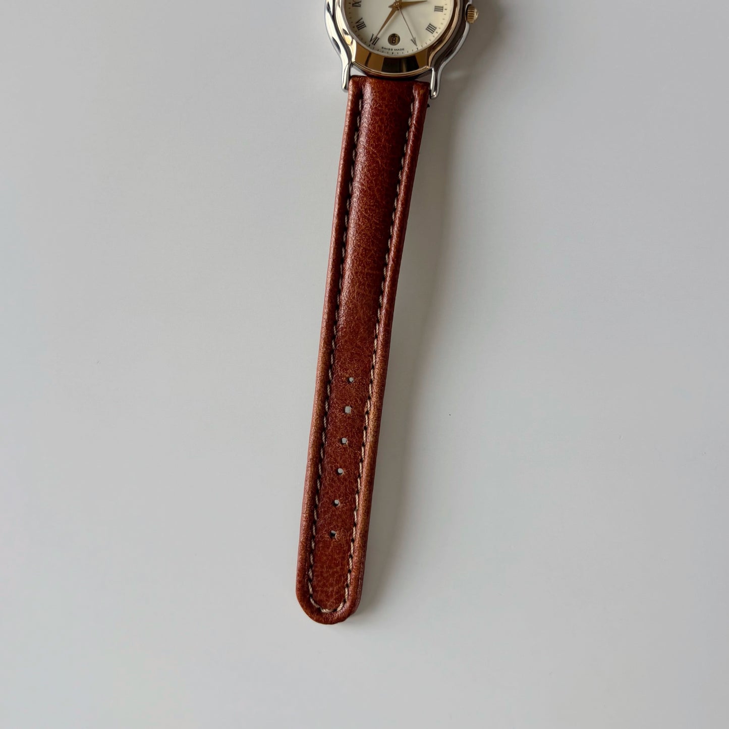 Gucci 1990s Date Round Dial Two Tone Watch
