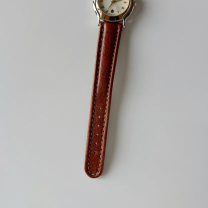 Gucci 1990s Date Round Dial Two Tone Watch