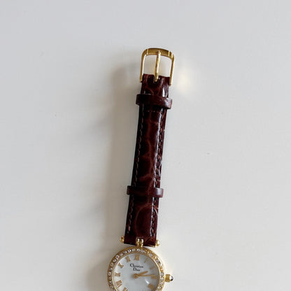 Dior 1990s Seashell Dial Gold Plated Watch