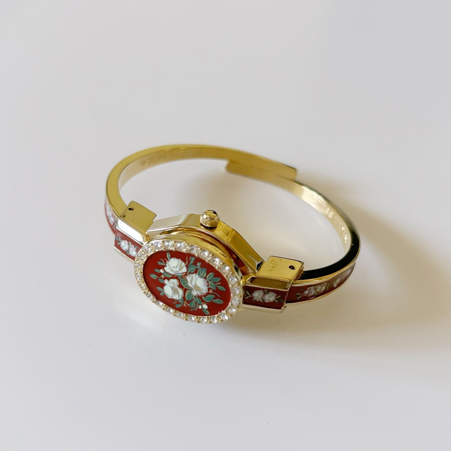 André  Mouche 1990s Red Gold Plated Bangle Watch