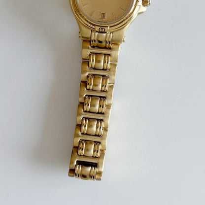Gucci 1990s Date Gold Plated Watch