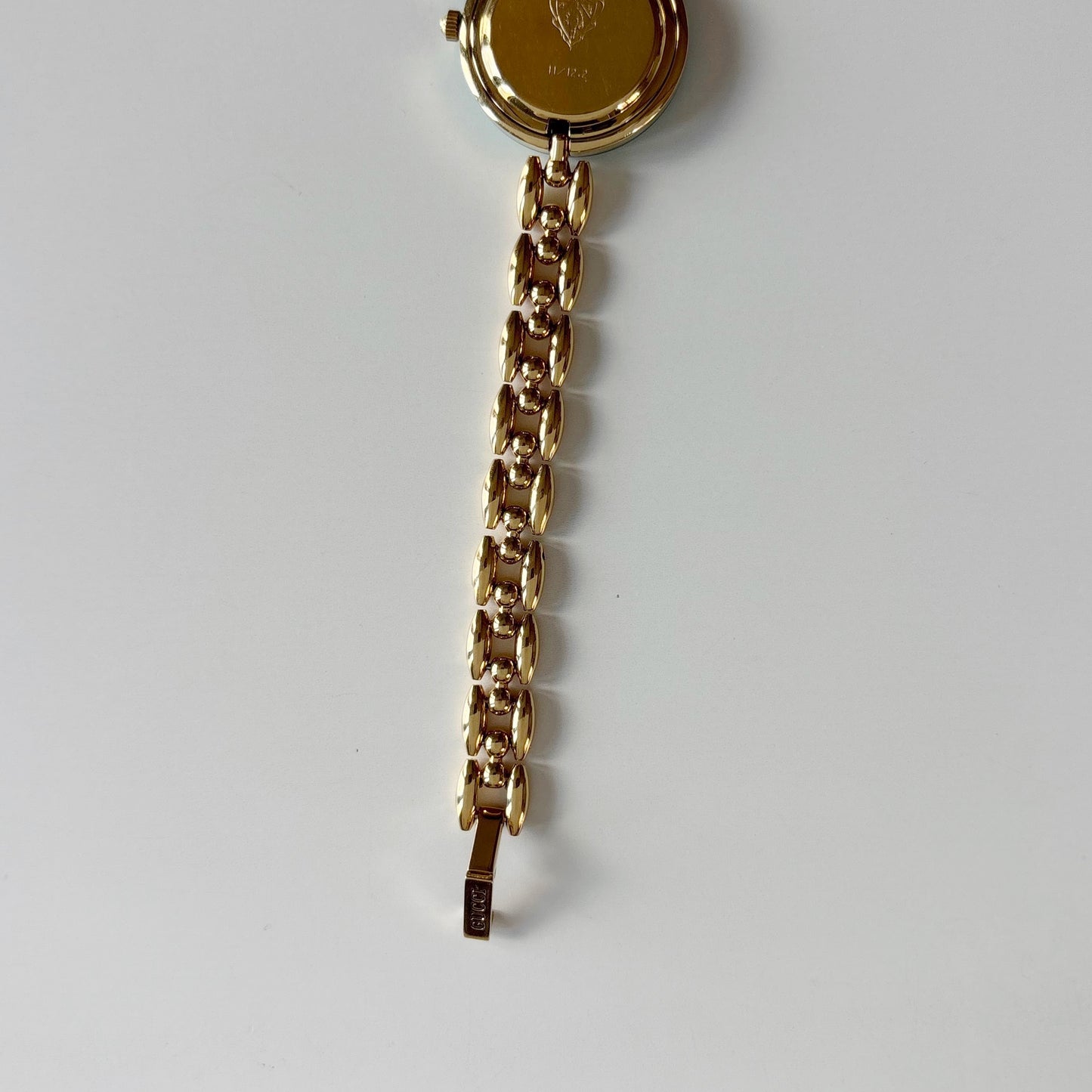 Gucci 1990s Interchangeable Bezel Gold Plated Rice Chain Watch with 6 bezels, case (166mm)