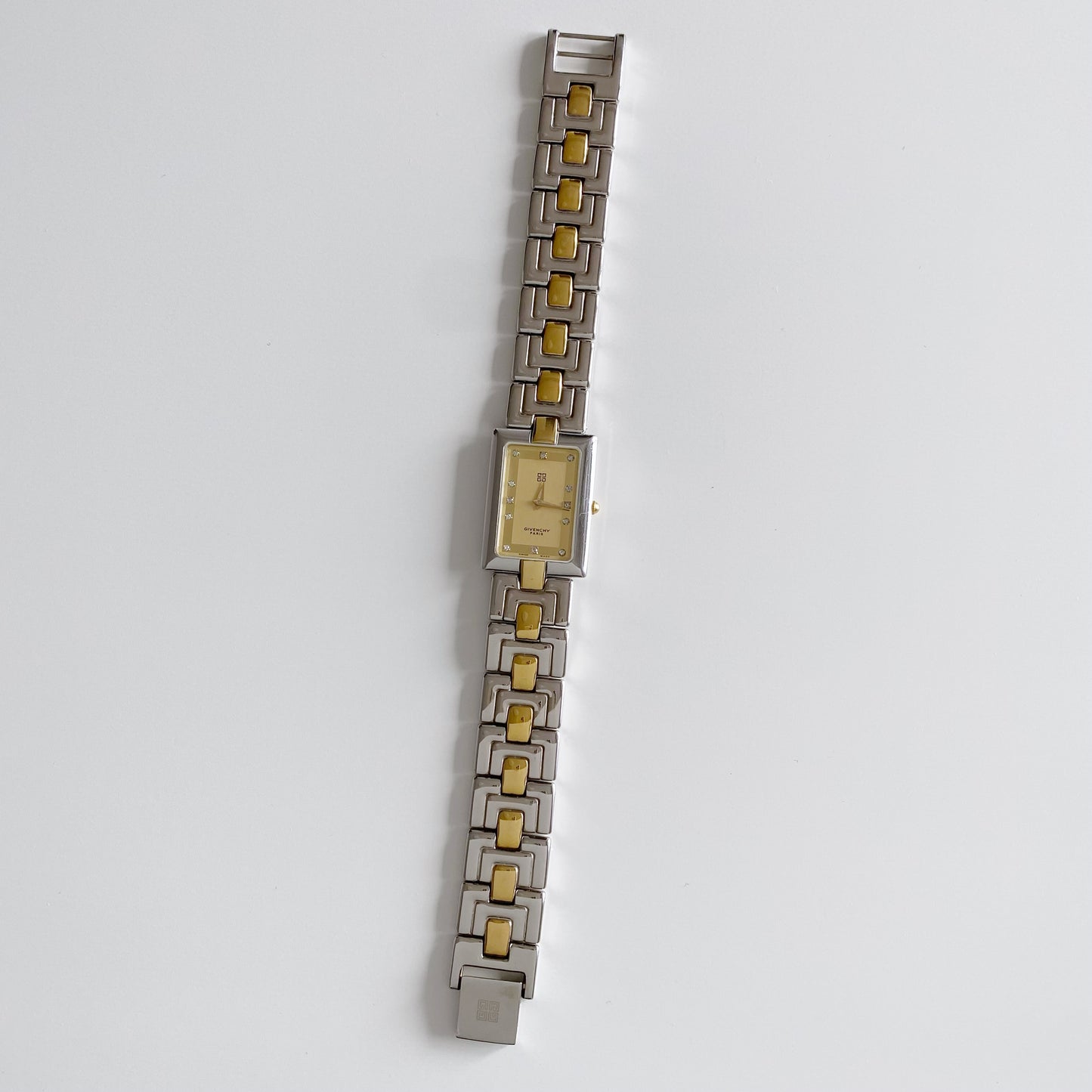 Givenchy 1990s Tank Two Tone Watch