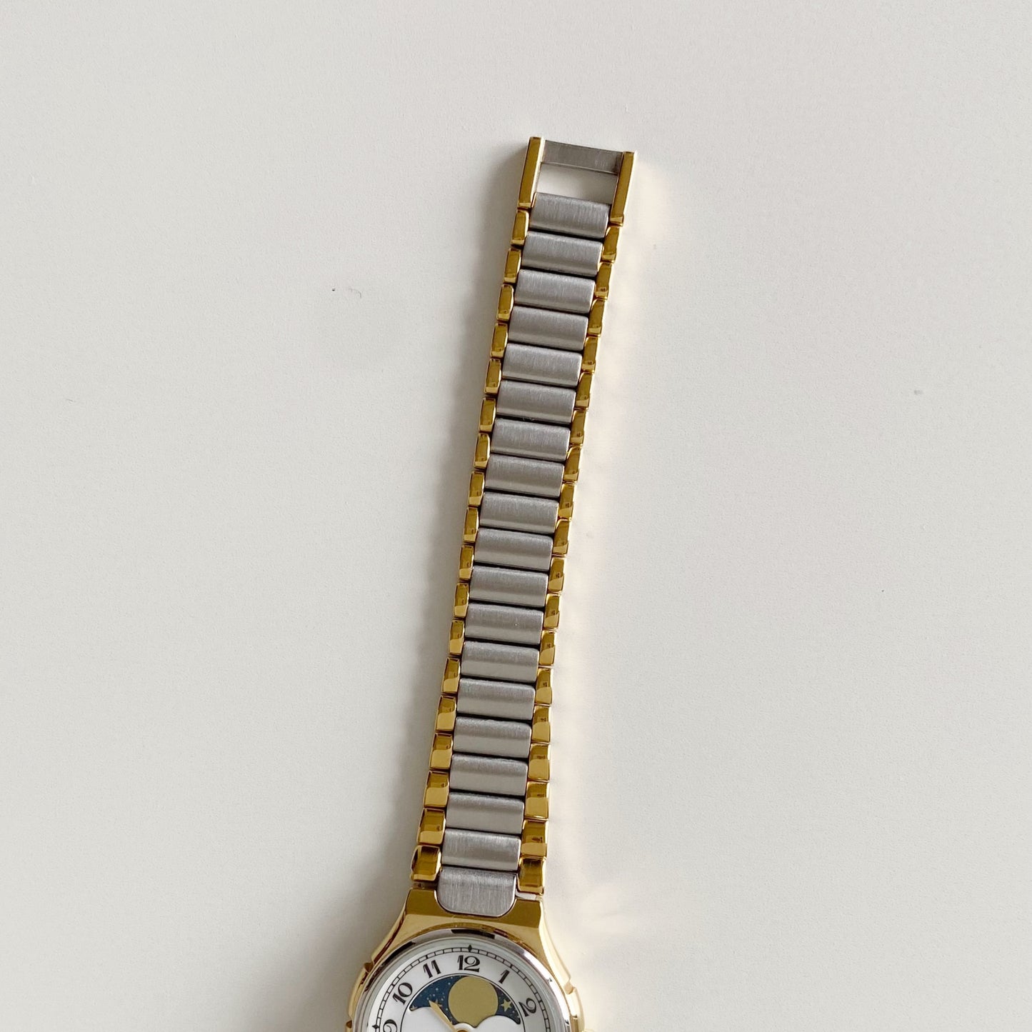 Yves Saint Laurent 1990s Moon Phase Two Tone Watch
