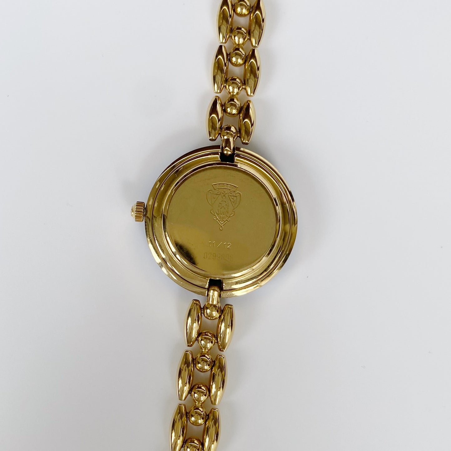 Gucci 1990s Interchangeable Gold Plated Watch with 6 bezels, case