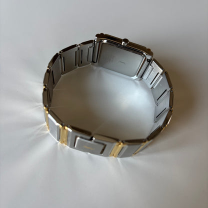 Yves Saint Laurent Square Dial Gold Plated Two Tone Watch