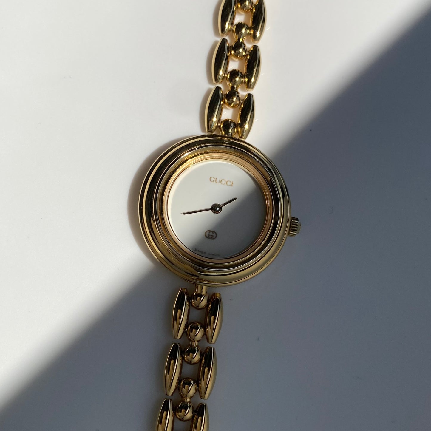 Gucci 1990s Interchangeable Bezel Gold Plated Watch with 6 bezels, case (160mm)