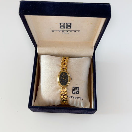 Givenchy 1990s Oval Dial Gold Plated Watch