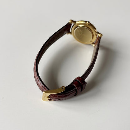 Yves Saint Laurent 1990s Round Dial Gold-Plated Watch