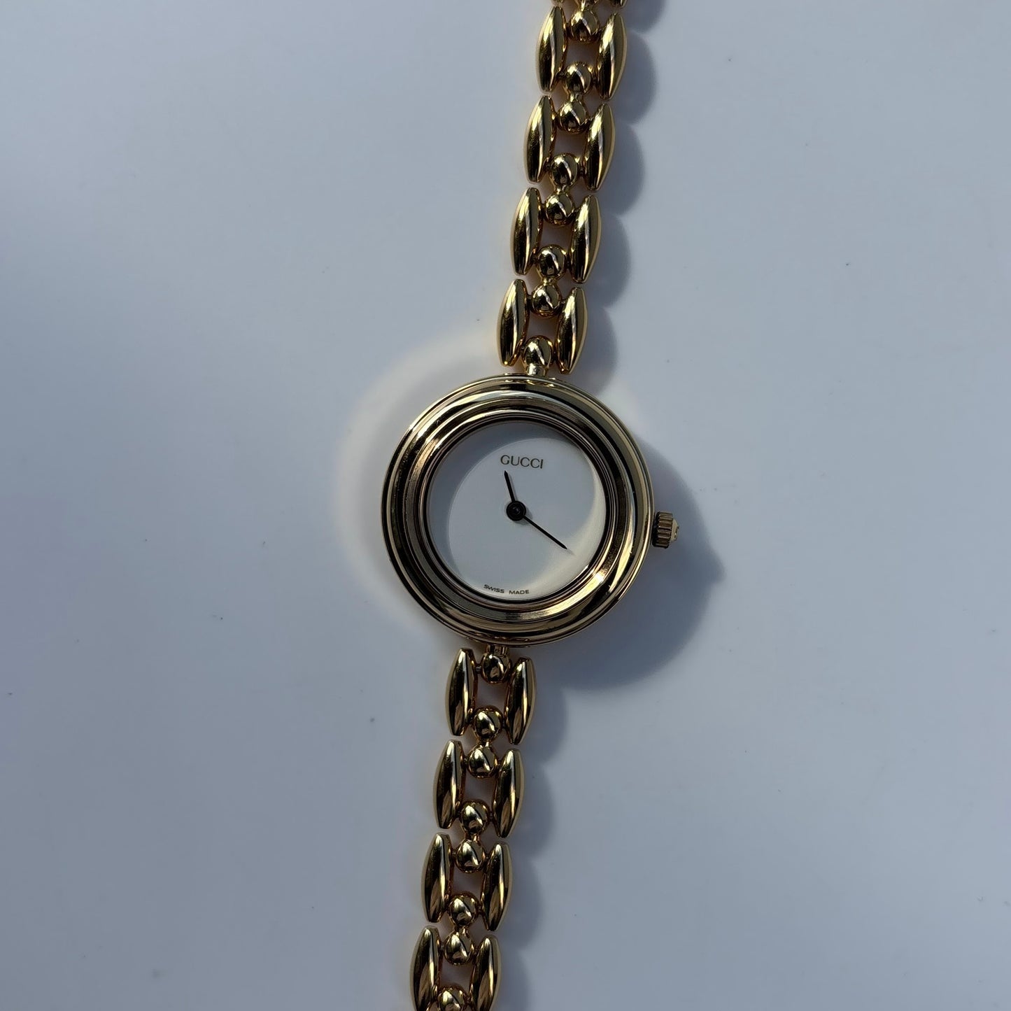 Gucci 1990s Interchangeable Bezel Gold Plated Watch with 6 bezels, case (160mm)