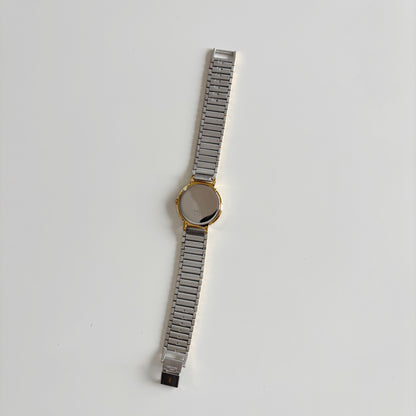 Yves Saint Laurent 1990s Round Dial Two Tone Watch (Large)