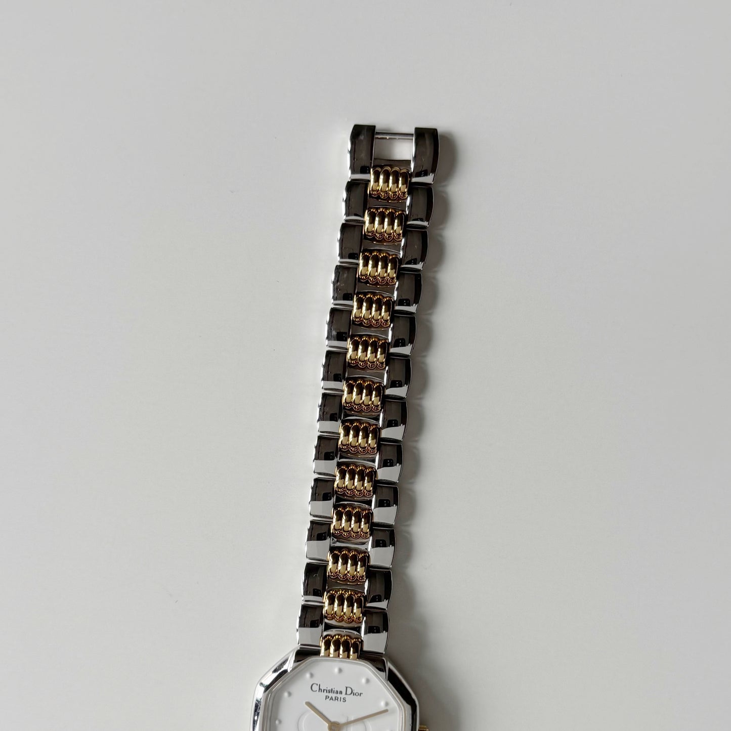 Dior 1990s Octagon Dial Date Two Tone Watch