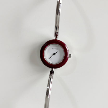Gucci 1990s Interchangeable Bezel Stainless steel Bangle Watch with 12 bezels, case