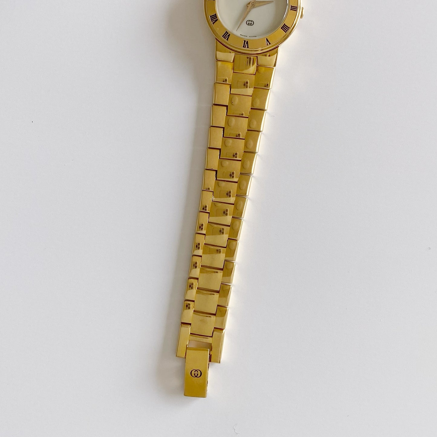 Gucci 1990s Gold Plated Round Watch