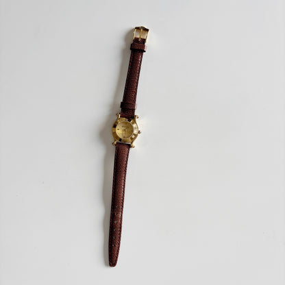 Gucci 1990s Gold Dial Gold Plated Watch