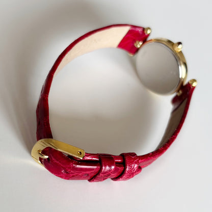 Dior 1990s Seashell Dial Round Dial Gold Plated Watch