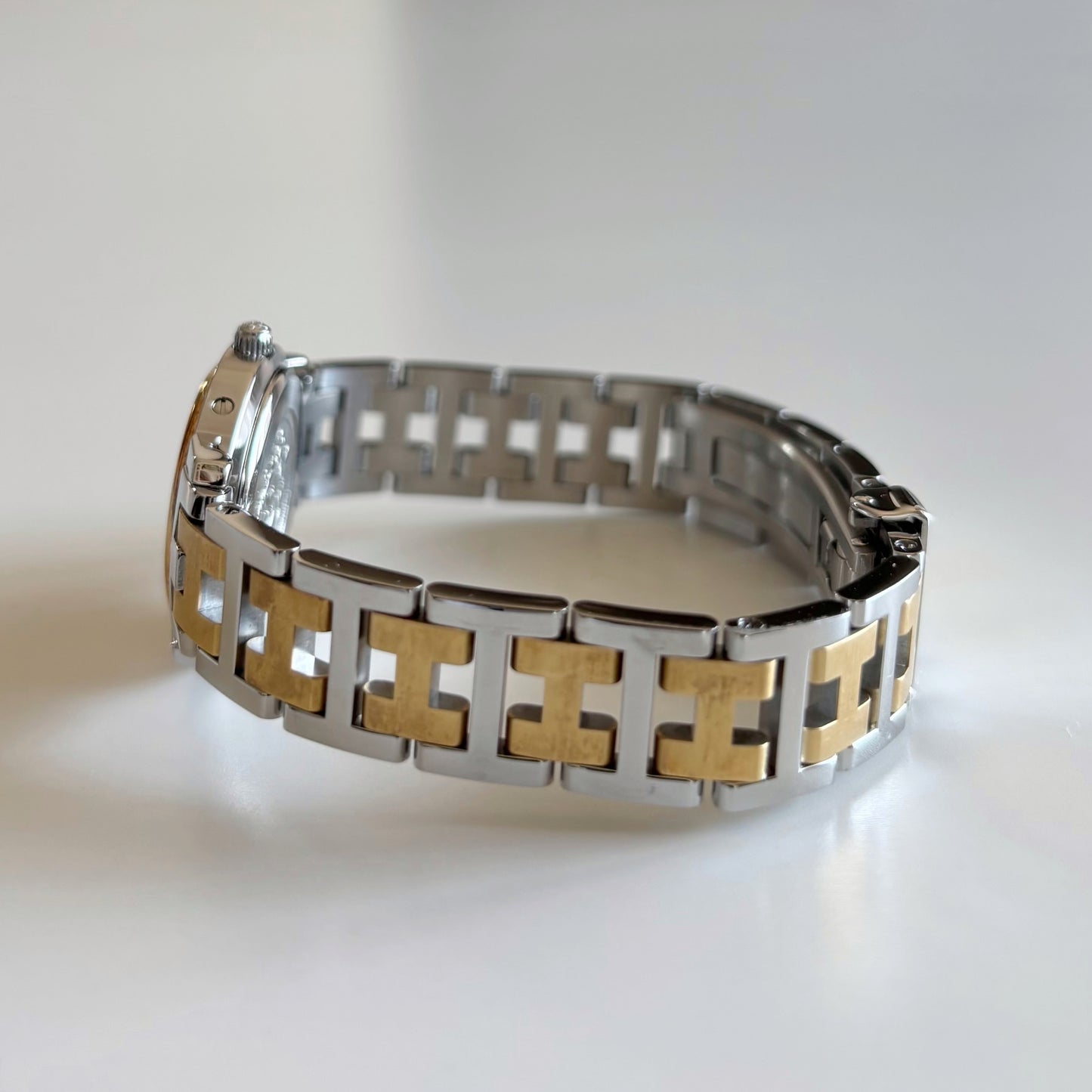 Hermes 1990s Clipper Date Round Dial Watch