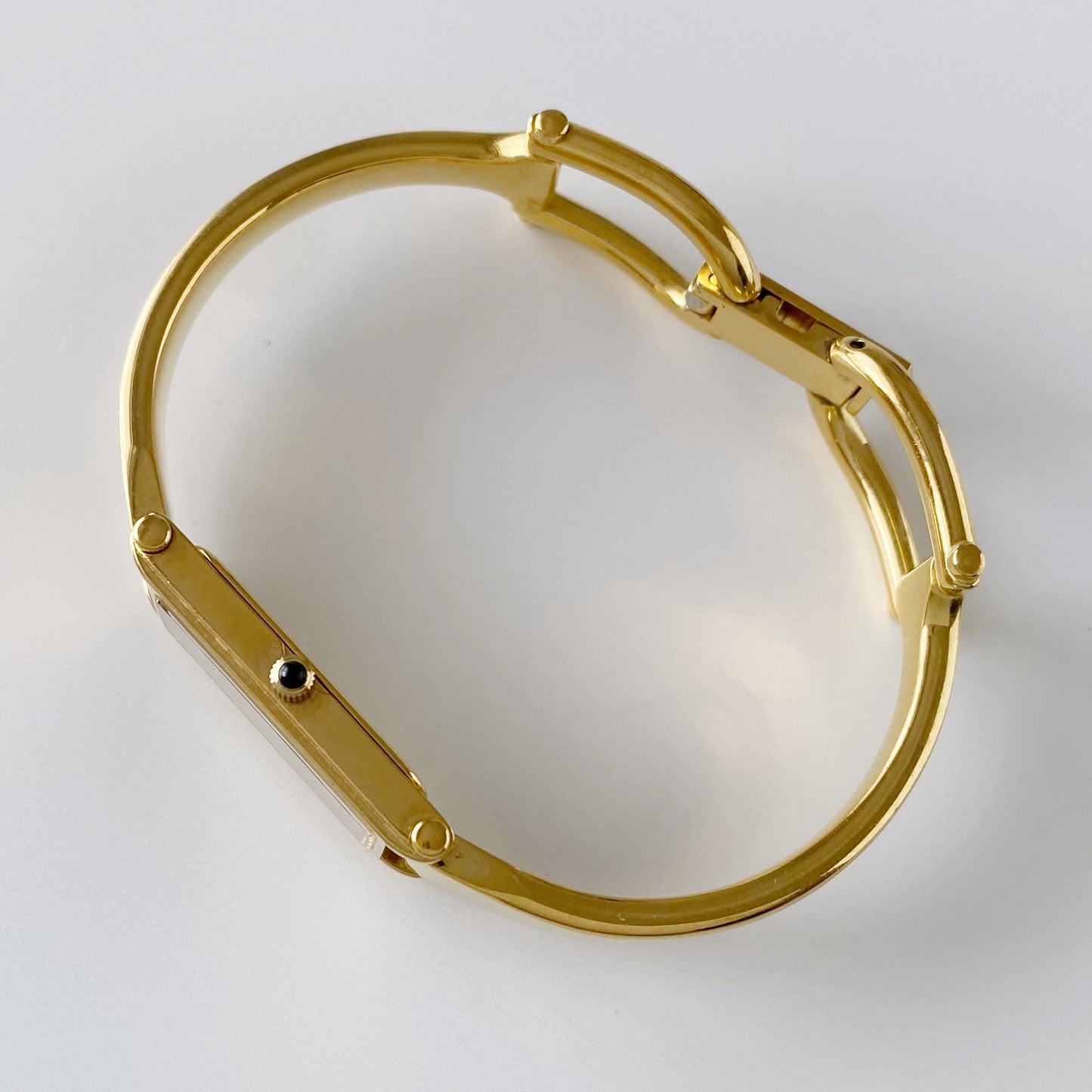 Gucci 1990s Gold Dial Gold Plated Bangle Watch
