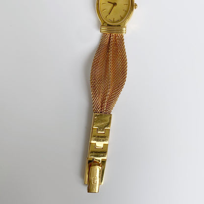 Dior 1990s Oval Dial Gold Plated Watch