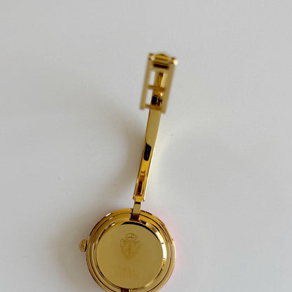 Gucci 1990s Interchangeable Bezel Gold Plated Bangle Watch with 12 bezels, case
