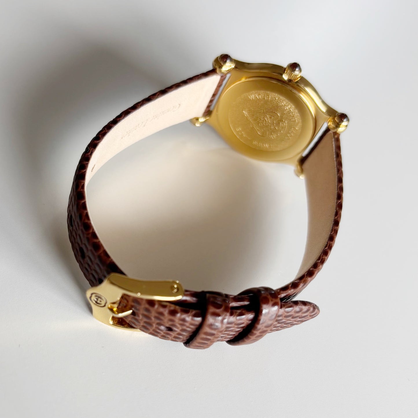 Gucci 1990s Gold Dial Gold Plated Watch