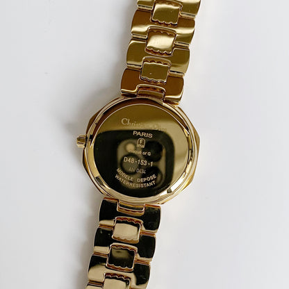 Dior 1990s Octagon Gold Plated Watch