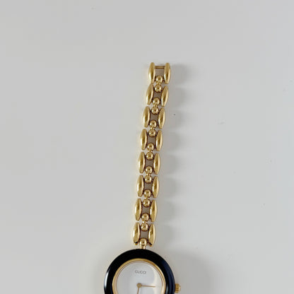Gucci 1990s Interchangeable Bezel Gold Plated Watch with 6 bezels, Case (160mm)