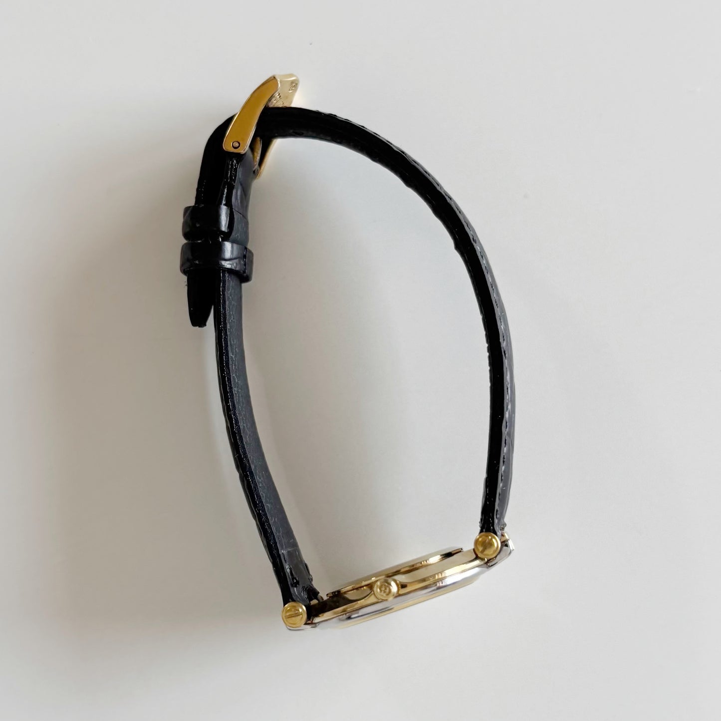 Gucci 1990s Round Dial Two Tone Watch