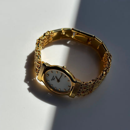 Dior 1990s Oval Dial Gold Plated Watch