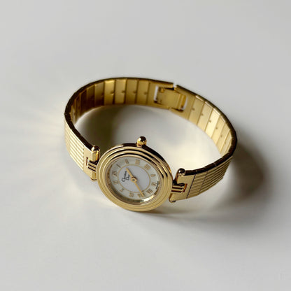 Dior 1990s Round Dial Gold Plated Watch