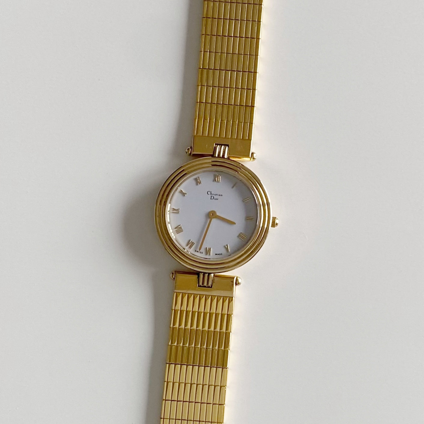 Dior 1990s Round Dial Gold Plated Watch (Large)